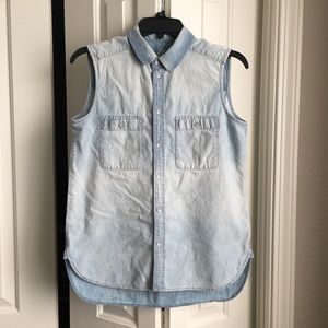 Madewell Sleeveless Denim Buttondown